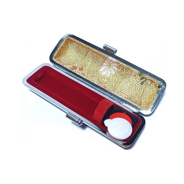 昔の印鑑、ケース 神戸元町のレザーブランド【Kiichi】の牛革がま口印鑑ケース