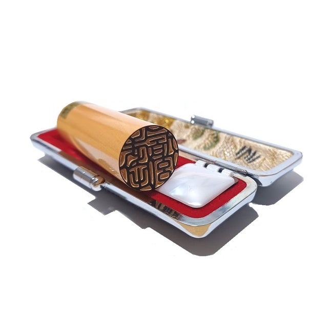 高級手彫 訂正印 4面印鑑タワー 6×4.5×60mm 約1240個 印鑑ケース